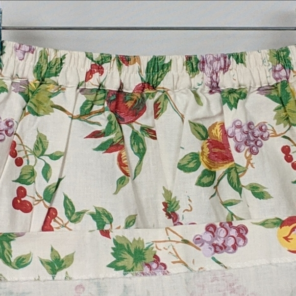 Jennifer Reed Vintage Skirt Linen Blend Retro Botanical Fruit Print White M NWT - Picture 4 of 9